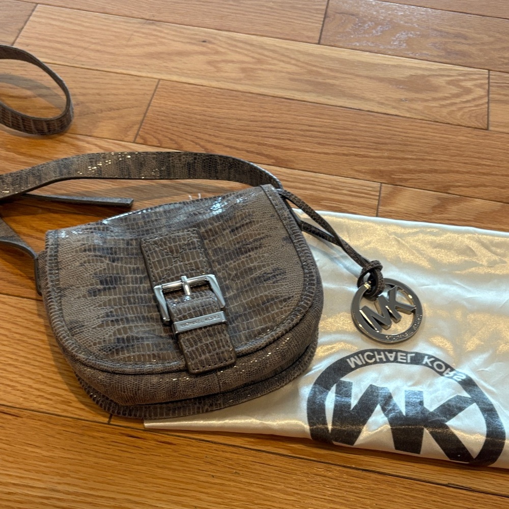 Michael Kors Textured Gray Crossbody Bag